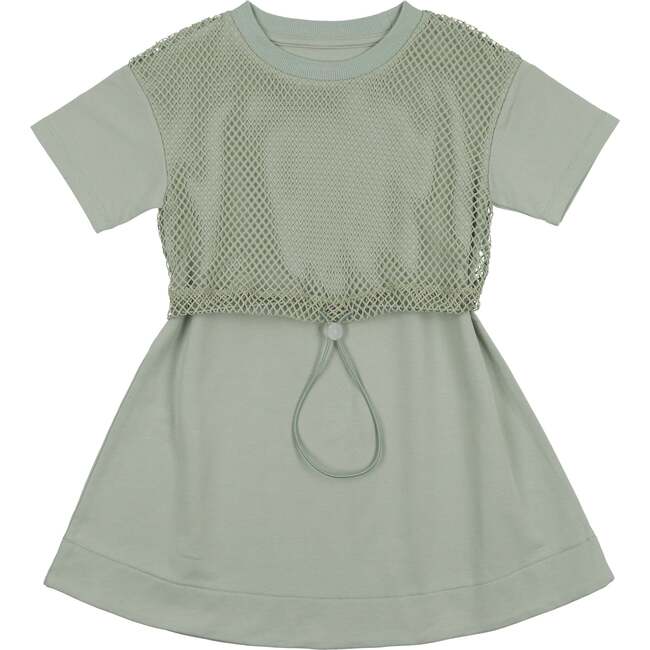 Mesh Sport Short Sleeve Dress, Sage