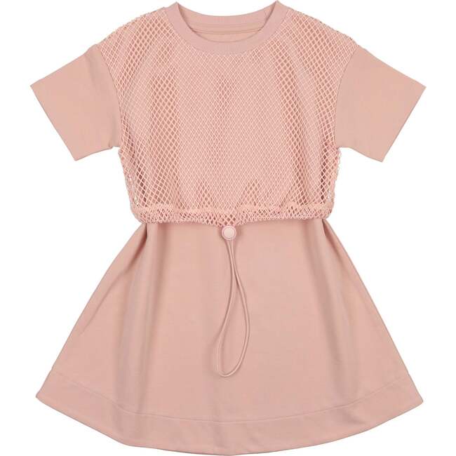 Mesh Sport Short Sleeve Dress, Mauve