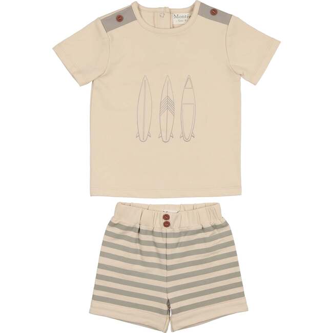 Island Stripe 2Pc Set, Tan