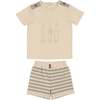 Island Stripe 2Pc Set, Tan - Mixed Apparel Set - 1 - thumbnail