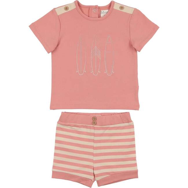 Island Stripe 2Pc Set, Salmon