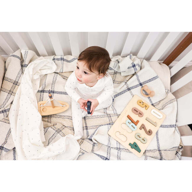 Leafs And Pleats Footie and Beanie Set, Ivory