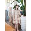 Pleated Garden 3/4 Sleeve Dress, Floral Sand - Dresses - 3