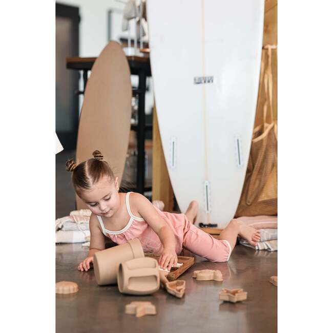 Island Stripe Romper, Salmon