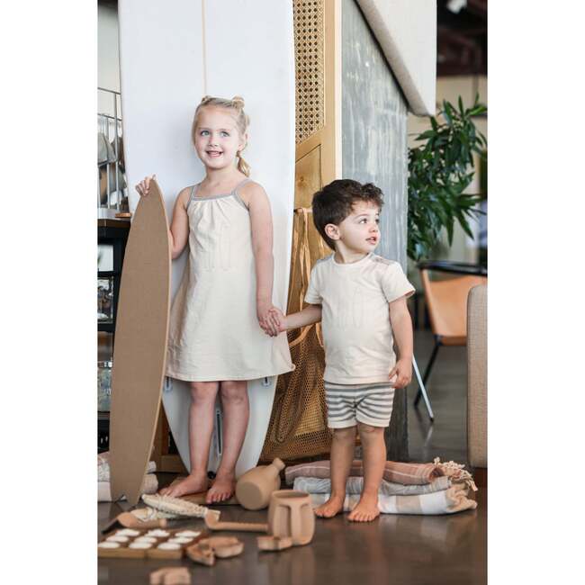 Island Stripe Boys Top, Tan - Cardigans - 2
