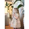 Pleated Garden Short Sleeve Dress, Floral Sand - Dresses - 3