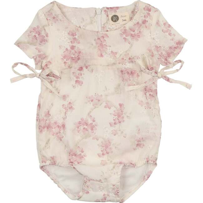Ribbon Tie Romper, Pink Rose