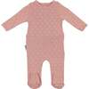 Ribbed Pineapple Footie and Beanie Set, Salmon - Footie Pajamas - 1 - thumbnail