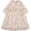 Ribbon Tie 3/4 Sleeve Dress, Pink Rose - Dresses - 1 - thumbnail