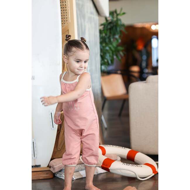 Island Stripe Romper, Salmon - Rompers - 3