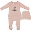 Rain Boot Print Footie, Mauve - Footie Pajamas - 1 - thumbnail
