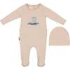 Rain Boot Print Footie, Biscuit - Footie Pajamas - 1 - thumbnail