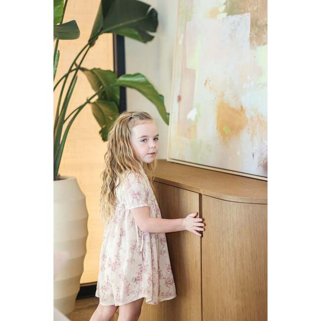 Ribbon Tie Short Sleeve Dress, Pink Rose - Dresses - 2