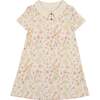 Pretty Garden Short Sleeve Dress, Beige - Dresses - 1 - thumbnail