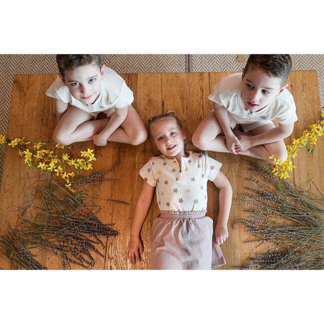 Floral Ribbed Skirt, Mauve - Skirts - 3