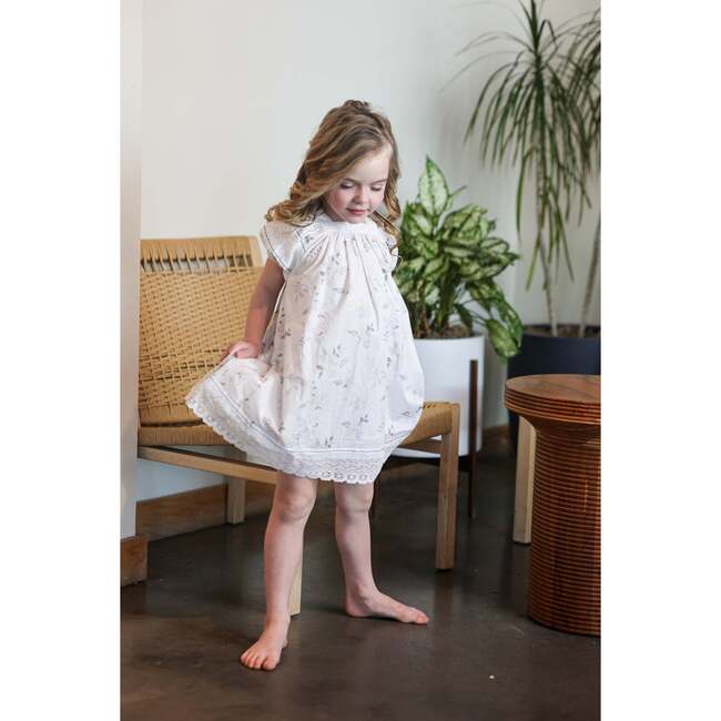 Pretty Poppies Short Sleeve Dress, Ivory - Dresses - 3