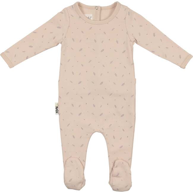 Elegant Leaves Footie and Beanie Set, Boys Biscuit