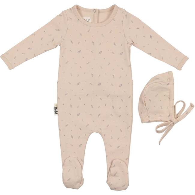 Elegant Leaves Footie, Boys Biscuit