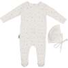 Elegant Leaves Footie, Ivory - Footie Pajamas - 1 - thumbnail