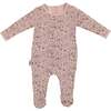 Elegant Floral Footie and Beanie Set, Mauve - Footie Pajamas - 1 - thumbnail