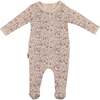 Elegant Floral Footie and Beanie Set, Girls Biscuit - Footie Pajamas - 1 - thumbnail