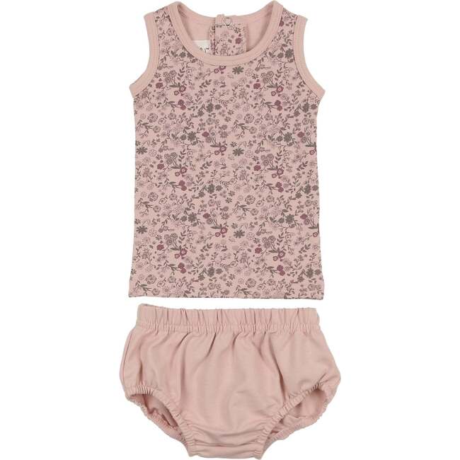 Elegant Floral Bloomer Set, Mauve