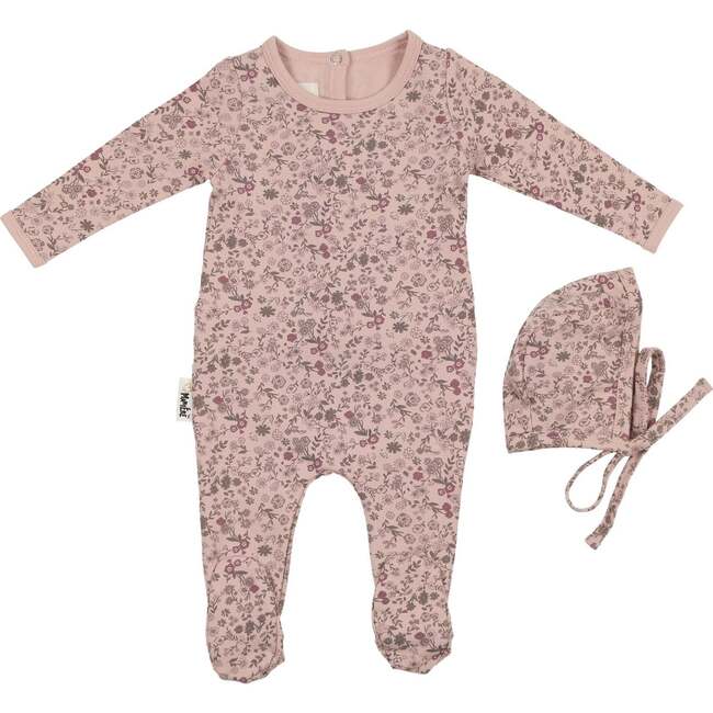 Elegant Floral Footie, Mauve