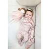 Elegant Floral Footie and Beanie Set, Mauve - Footie Pajamas - 2 - thumbnail