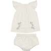 Delicate Floral Girls 2Pc Set, Ivory - Two Pieces - 1 - thumbnail