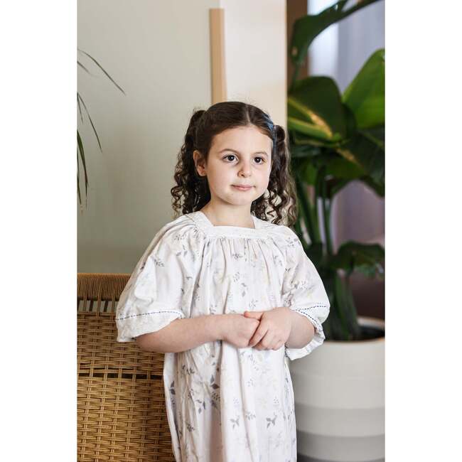 Pretty Poppies 3/4 Sleeve Dress, Ivory - Dresses - 3