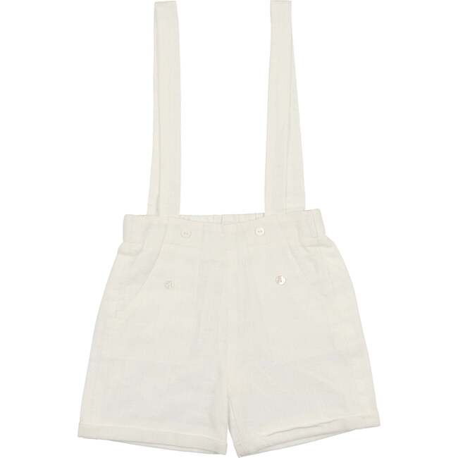 Delicate Floral Overalls, Ivory