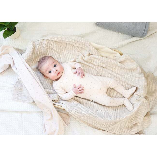 Elegant Leaves Footie, Boys Biscuit - Footie Pajamas - 3