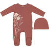 Blooming Bouquet Footie, Rust - Footie Pajamas - 1 - thumbnail