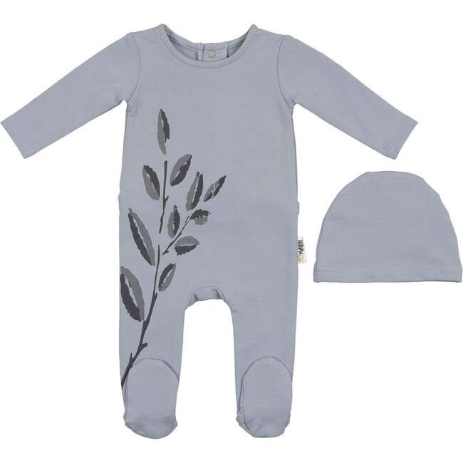 Blooming Leaves Footie, Blue