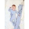 Blooming Leaves Footie and Beanie Set, Blue - Footie Pajamas - 2