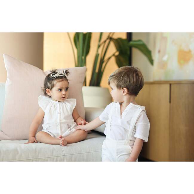 Delicate Floral Girls 2Pc Set, Ivory - Two Pieces - 3