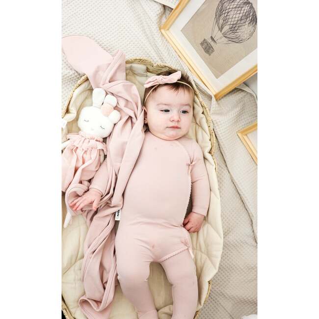 Bow Wrap Footie, Mauve
