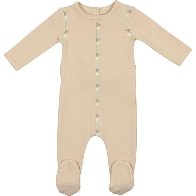 Triangle Print Footie, Sand