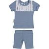 Tux Ruffle 2-Piece Top & Short Set, Blue - Mixed Apparel Set - 1 - thumbnail