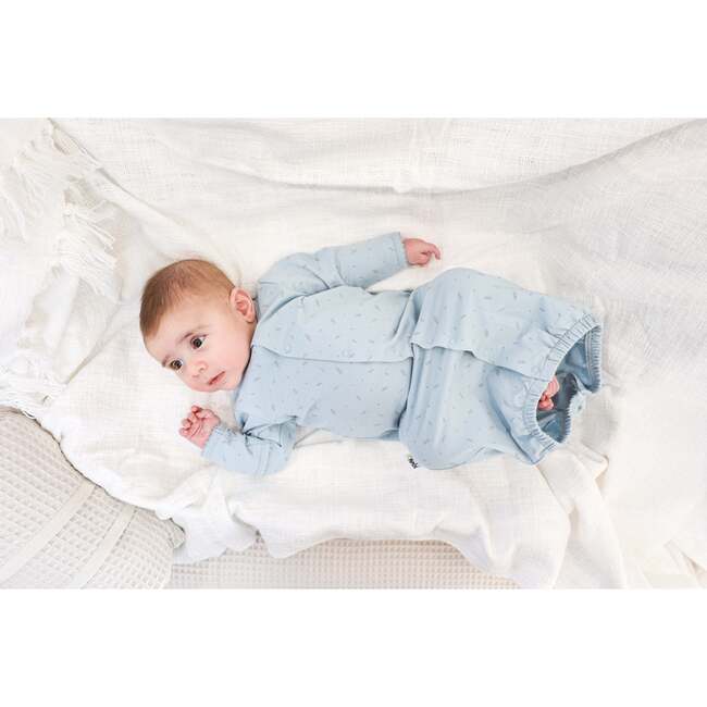 Elegant Leaves Sleep Sack, Baby Blue - Nightgowns - 2