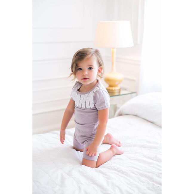 Tux Ruffle 2-Piece Top & Short Set, Mauve