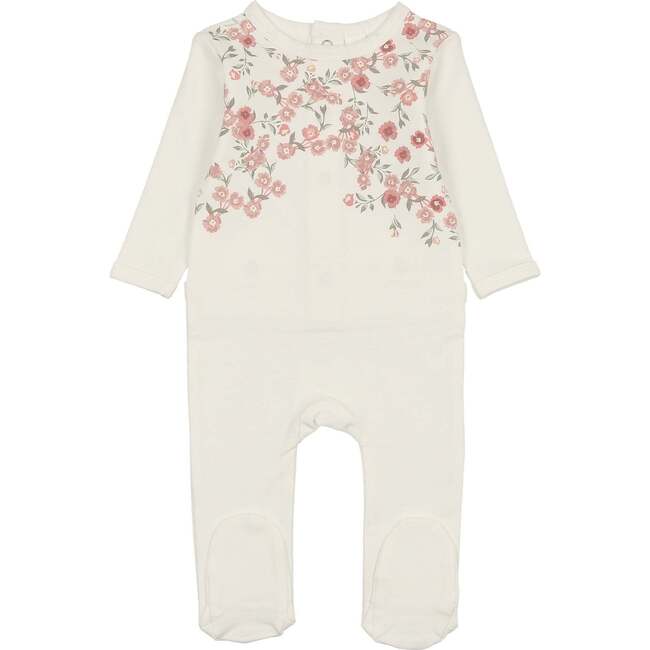 Assymetrical Leaves Footie and Beanie Set, Floral