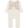 Assymetrical Leaves Footie and Beanie Set, Floral - Footie Pajamas - 1 - thumbnail