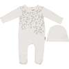 Assymetrical Leaves Footie, Leaves - Footie Pajamas - 1 - thumbnail