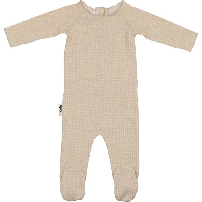 Wave Stripe Footie, Sand