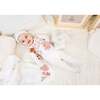 Assymetrical Leaves Footie and Beanie Set, Floral - Footie Pajamas - 2