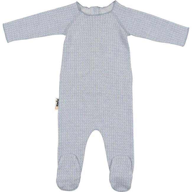 Wave Stripe Footie, Sky Blue