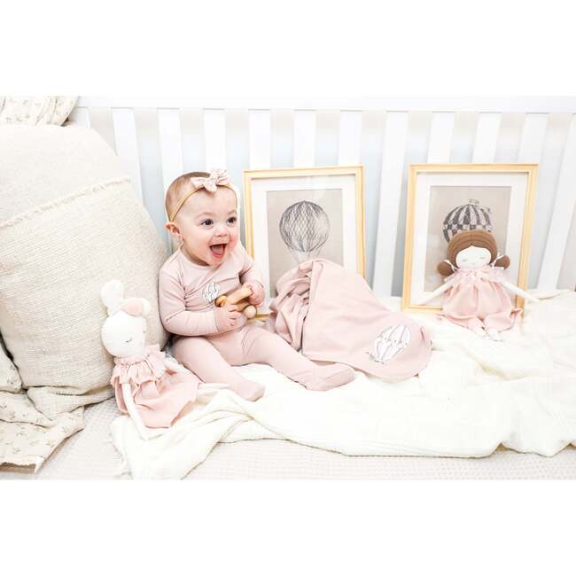Air Balloon Footie and Beanie Set, Mauve - Footie Pajamas - 2