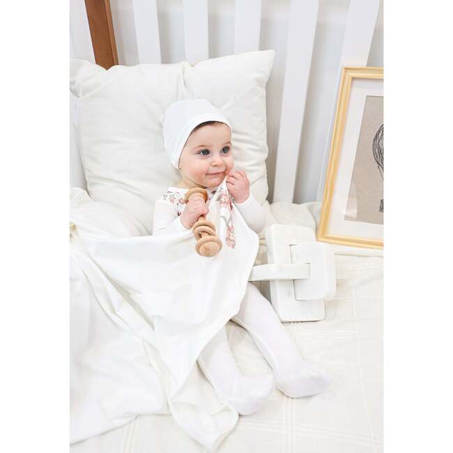 Assymetrical Leaves Footie and Beanie Set, Floral - Footie Pajamas - 3