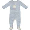 Sleepy Sheep Footie, Blue Heather - Footie Pajamas - 1 - thumbnail